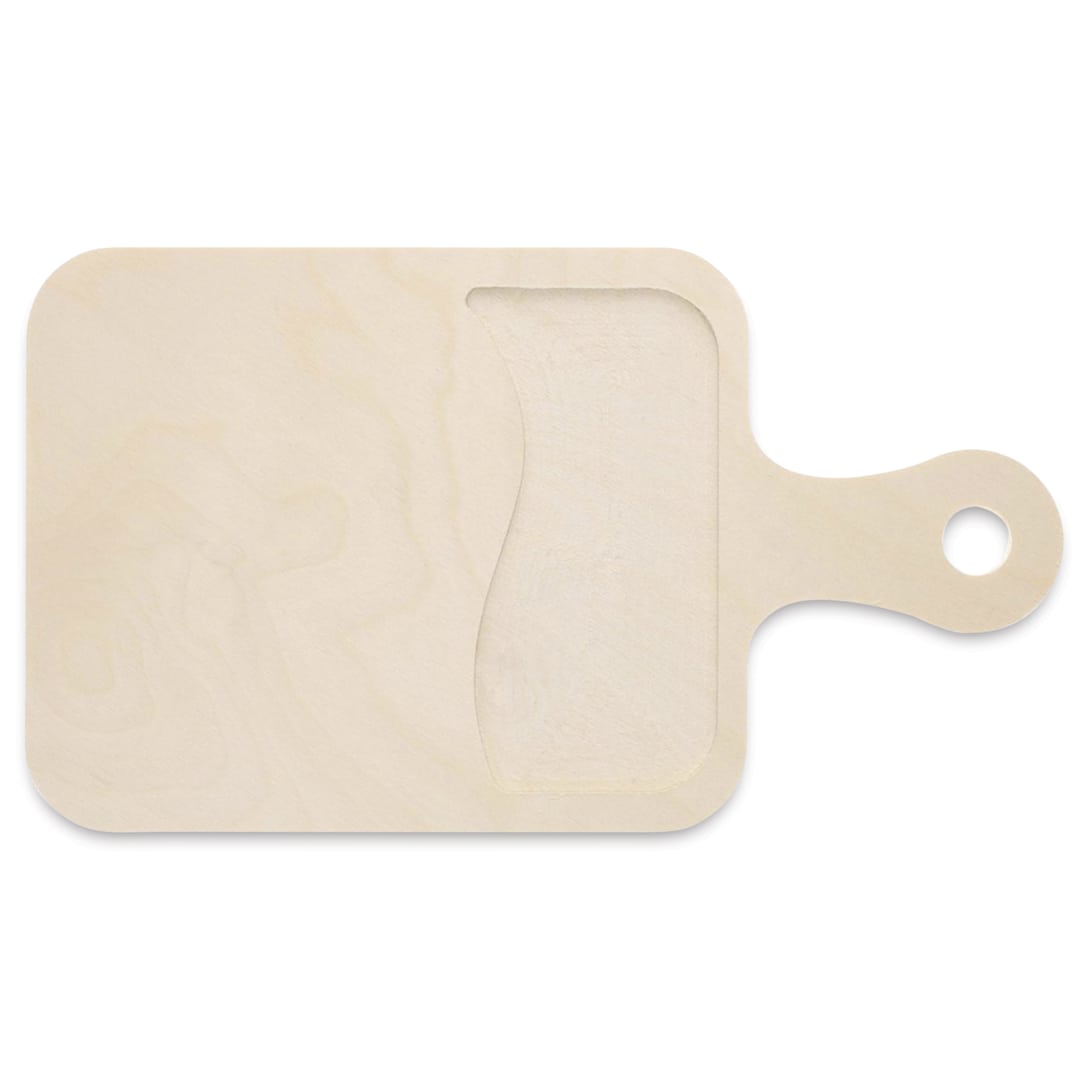 Open in modal - Leisure Arts Large Welled Wood Surface - Rectangle with Handle, 13" x 7.3"