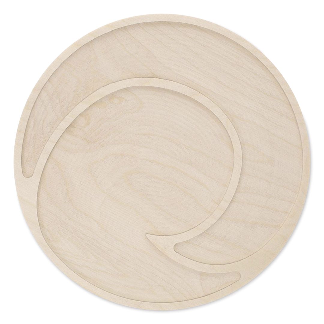 Open in modal - Leisure Arts Large Welled Wood Surface - Circle w/ Barrel Wave, 10" Dia.