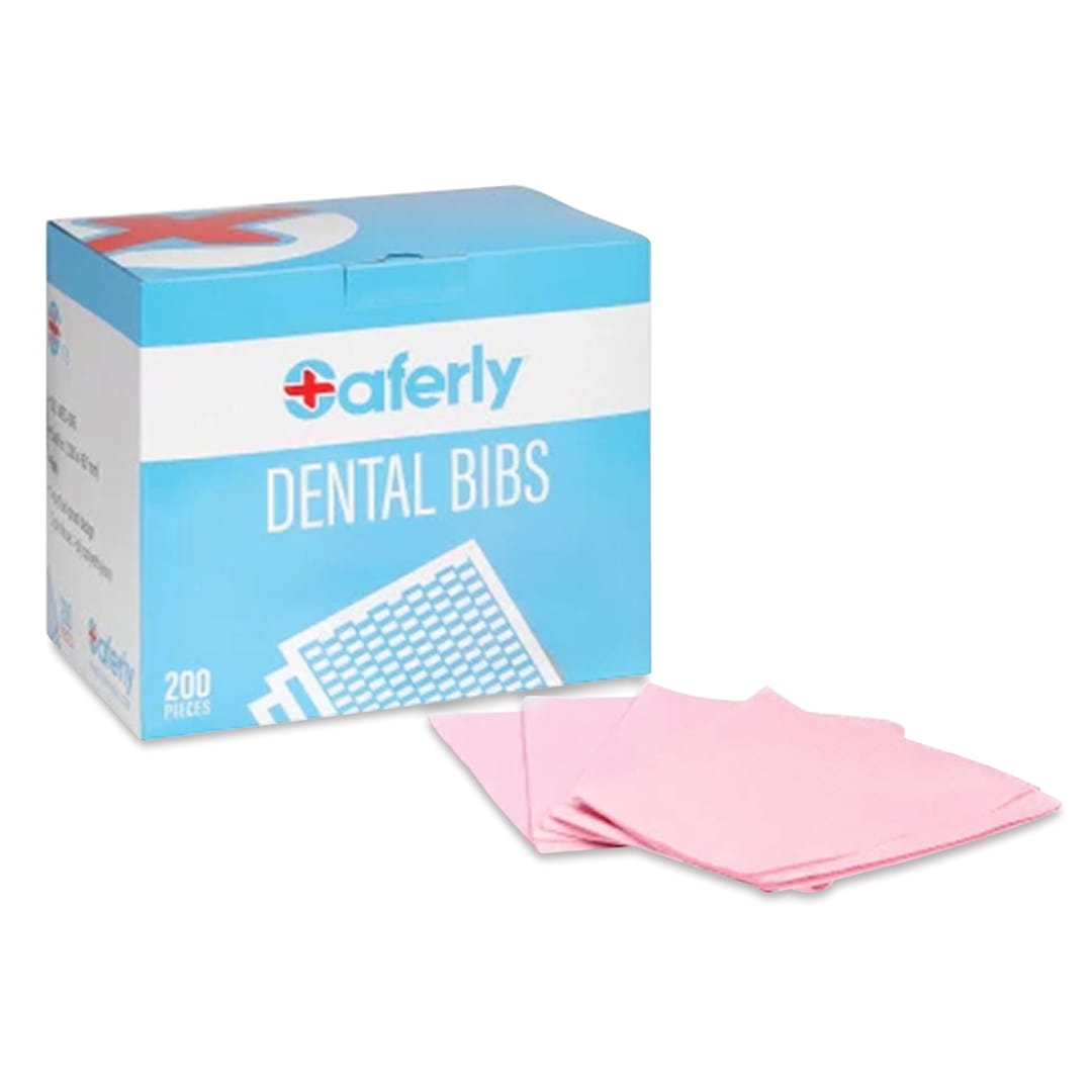 Open in modal - Saferly Medical Dental Bibs - Pink, 13" x 18", Pkg of 200