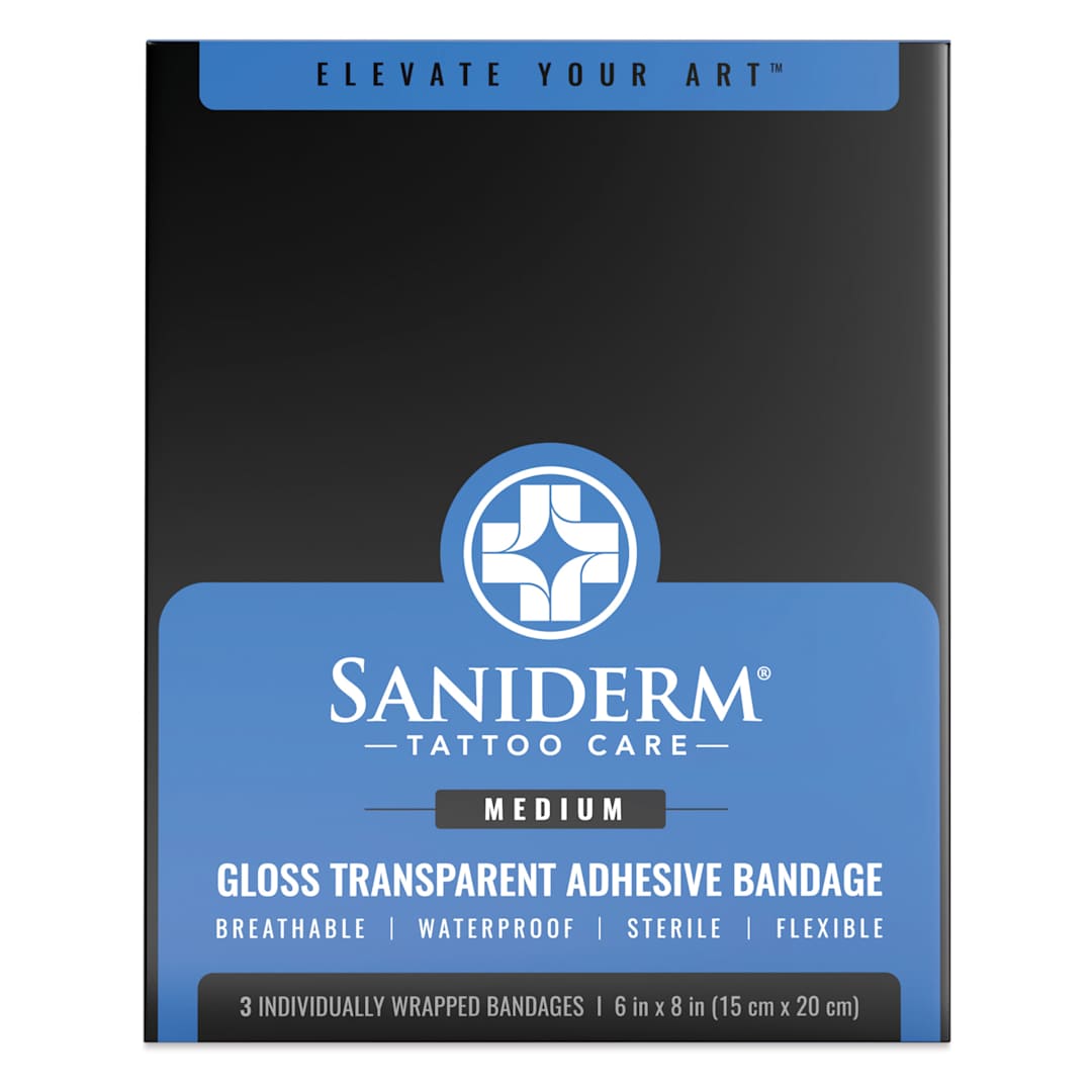 Open in modal - Saniderm Original Tattoo Bandage - Gloss, 6" x 8", Pkg of 3