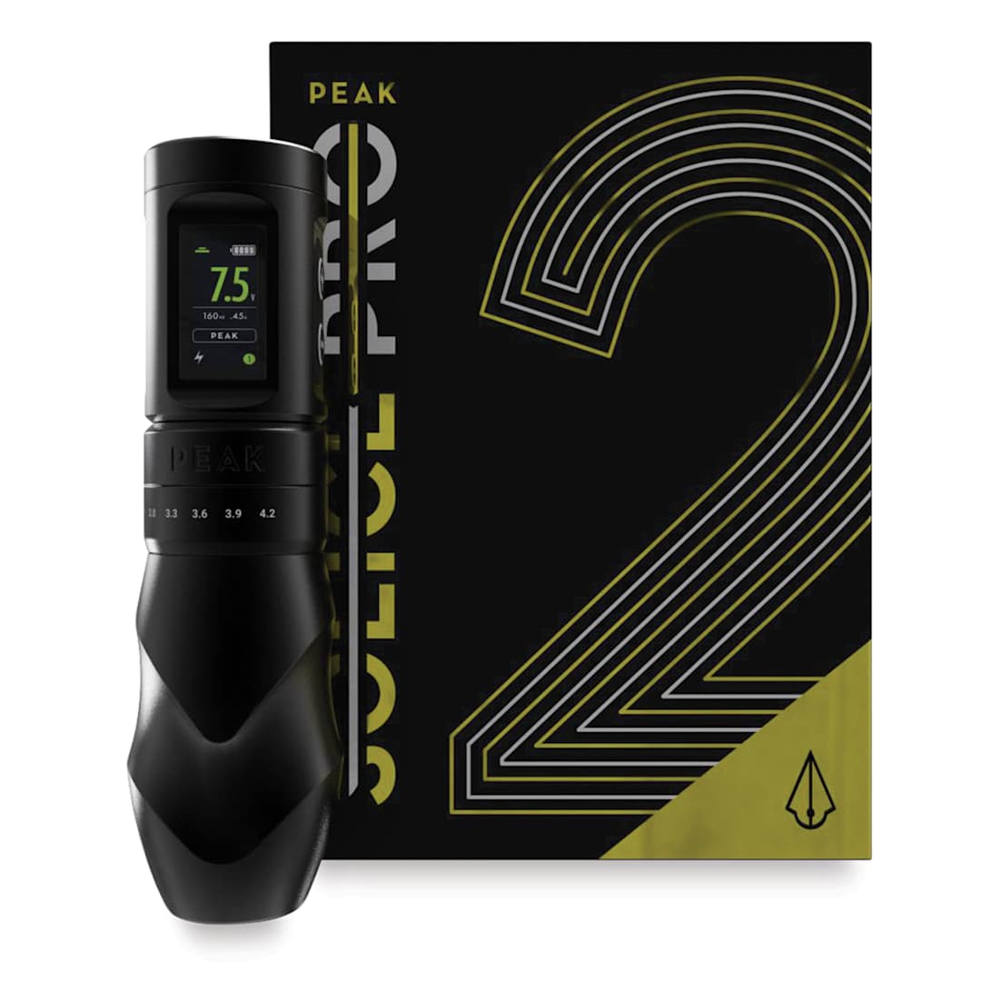 Open in modal - Peak Solice Pro 2 Wireless Tattoo Machine, machine assembled out of packaging