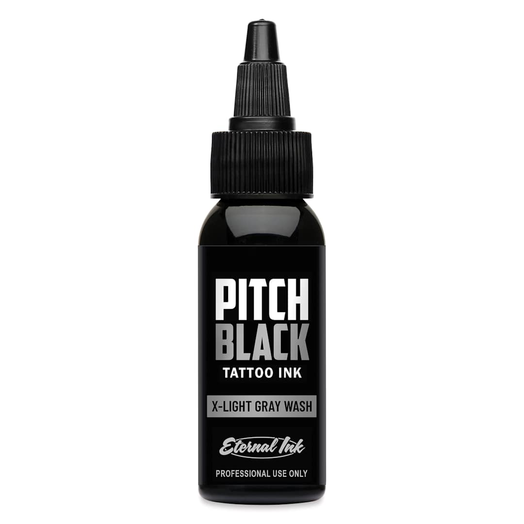Open in modal - Eternal Ink Pitch Black Gray Wash Tattoo Ink - X-Light Gray, 1 oz bottle