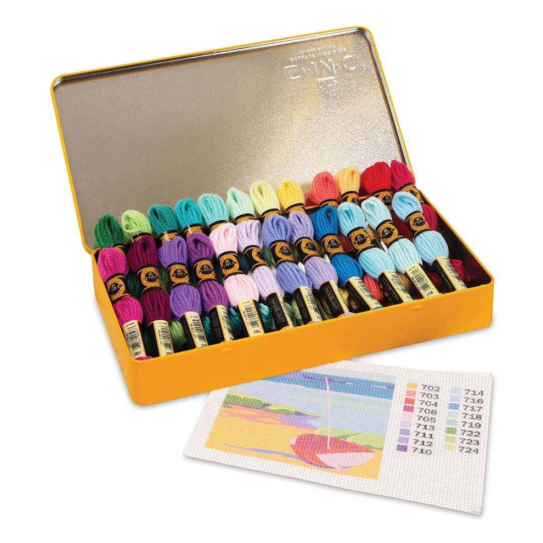 Open in modal - DMC Tapestry Wool Collector's Tin - Set of 24, Assorted Colors