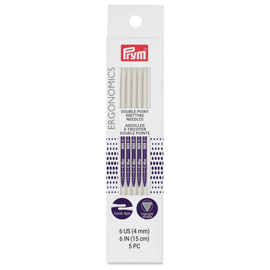 Open in modal - Prym Ergonomics Double Point Knitting Needle Set - Size 6, Set of 5, 6"