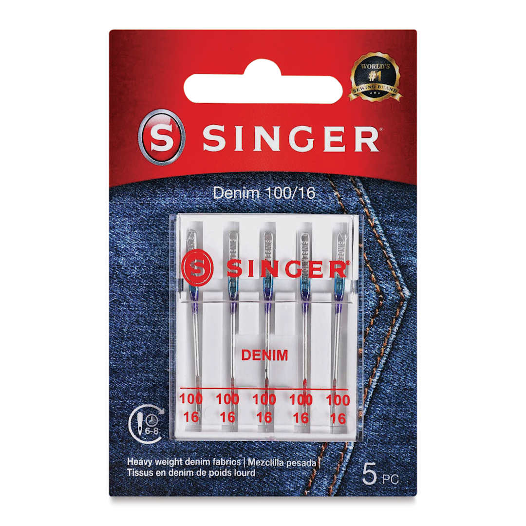 Open in modal - Singer Sewing Machine Needles - Denim, 100, Pkg of 5 front of packaging
