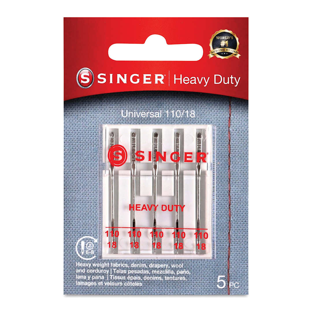 Open in modal - Singer Sewing Machine Needles - Heavy Duty Universal, 110/18, Pkg of 5 - front of packaging