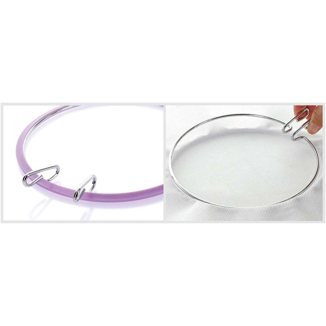 Open in modal - Essentials by Leisure Arts Spring Tension Hoop - 7-1/4" Diameter, showing spring adjustment
