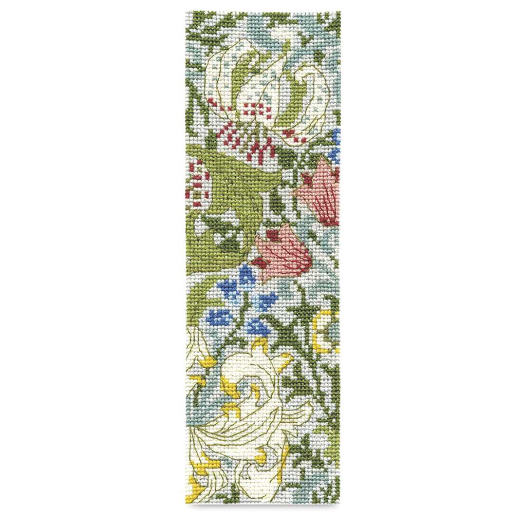 Open in modal - DMC The Museum Collection Cross Stitch Bookmark Kit - "Golden Lily" by J.H. Dearle