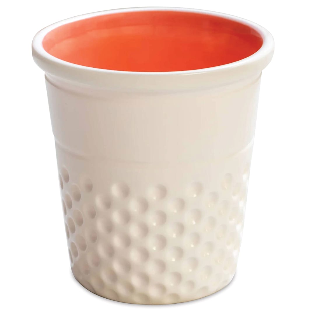 Open in modal - Dritz Ceramic Thimble Container - Coral