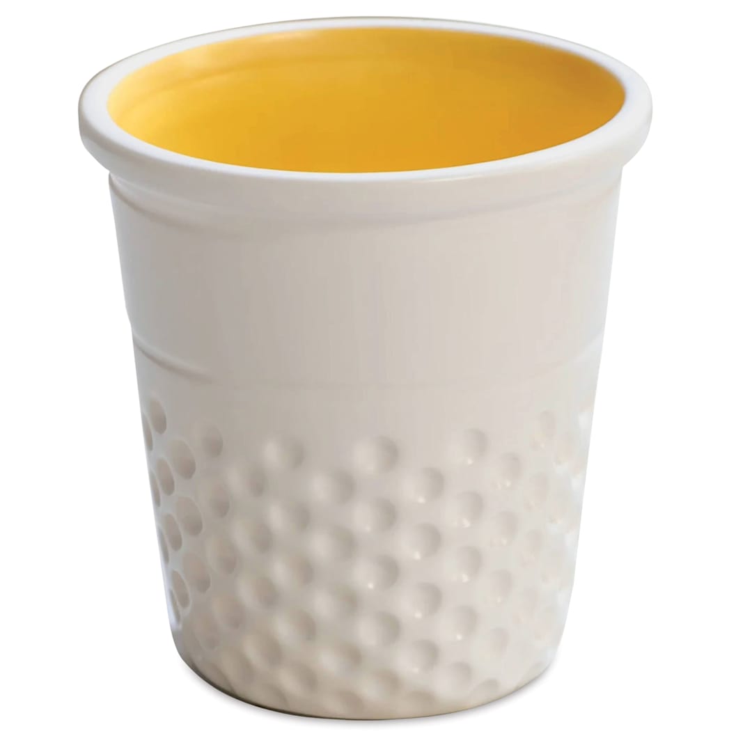 Open in modal - Dritz Ceramic Thimble Container - Yellow