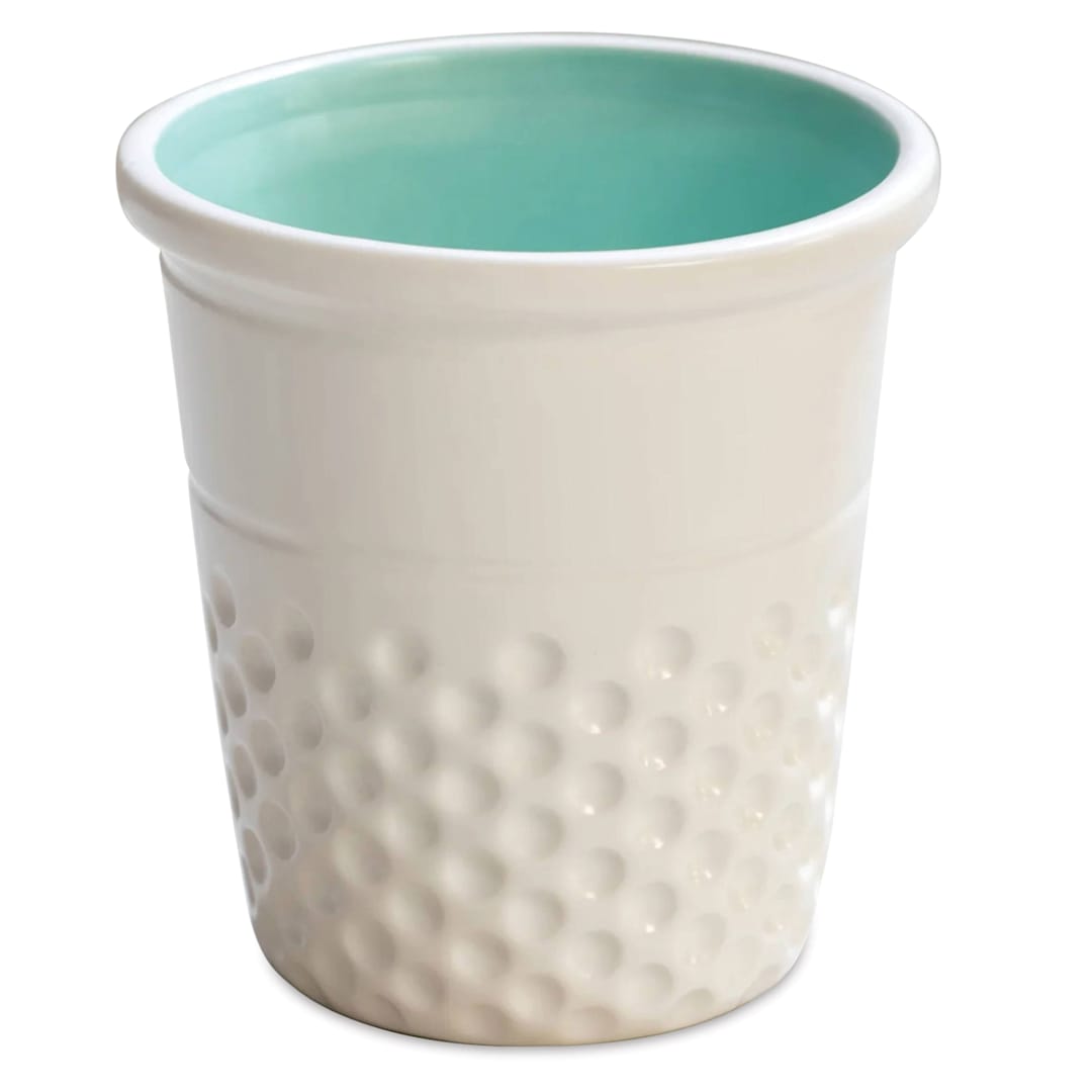 Open in modal - Dritz Ceramic Thimble Container - Aqua