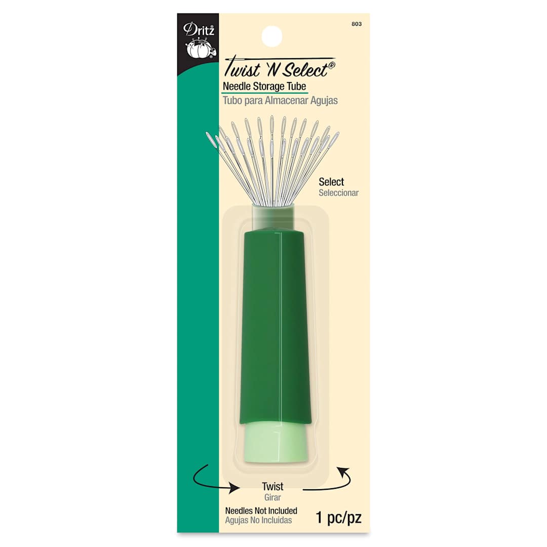 Open in modal - Dritz Twist N Select Needle Storage Tube - front of packaging