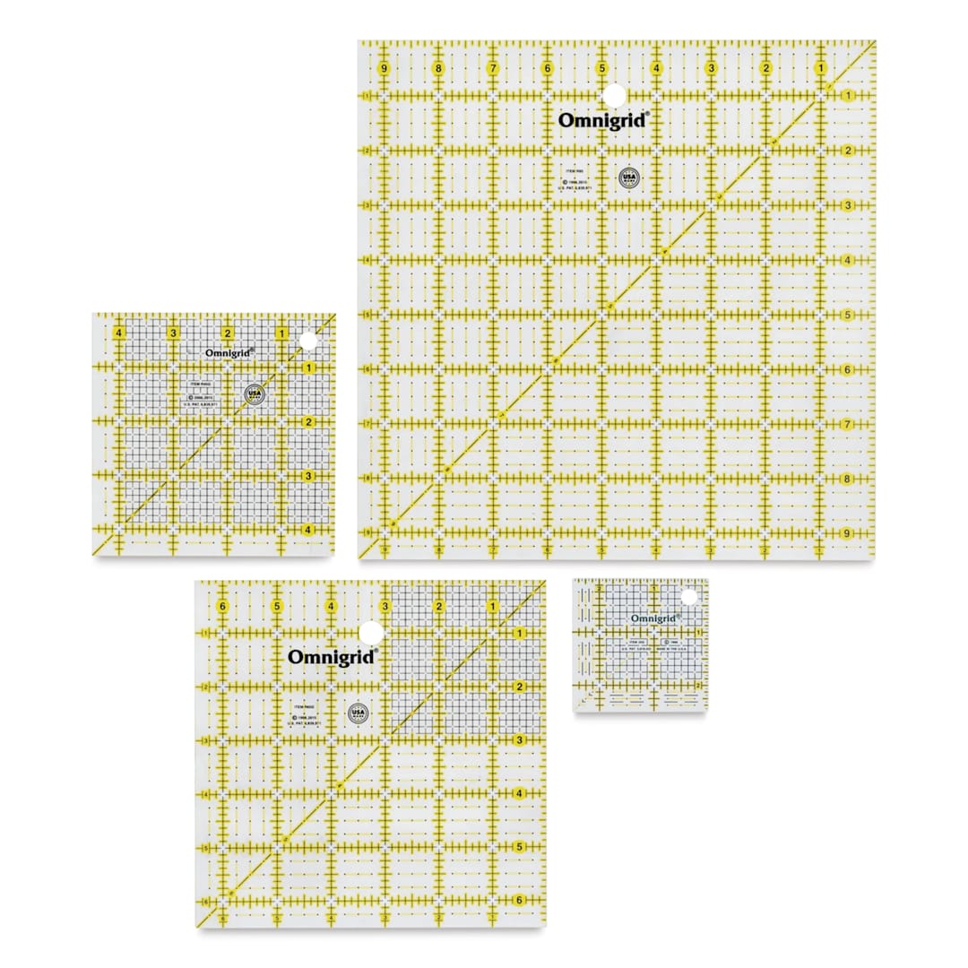 Open in modal - Omnigrid Square Ruler Value Pack - Set of 4, Assorted Sizes, Small