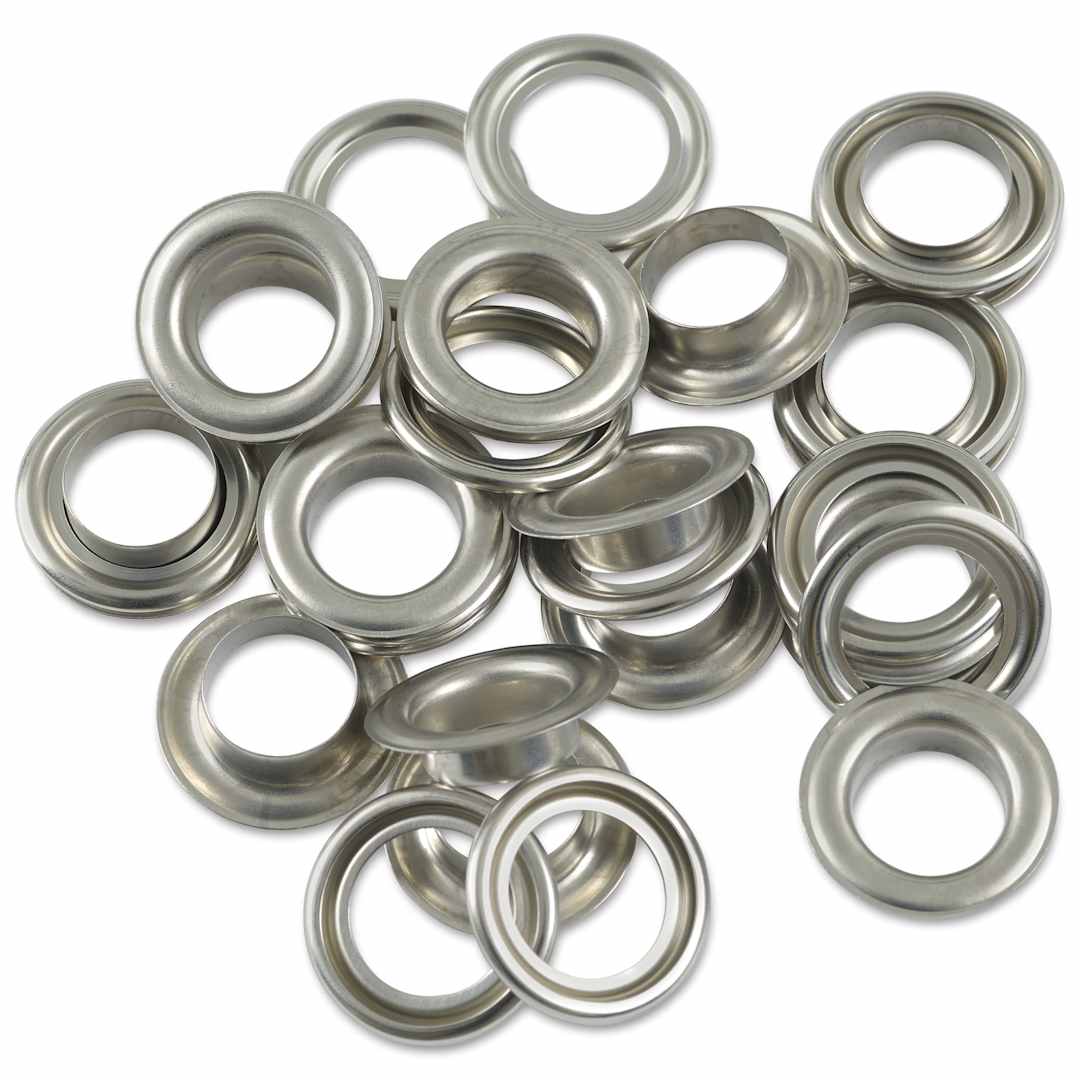 Open in modal - Prym Vario Creative Eyelets with Washers - Pkg of 15, Silver, 14 mm Dia. - out of packaging