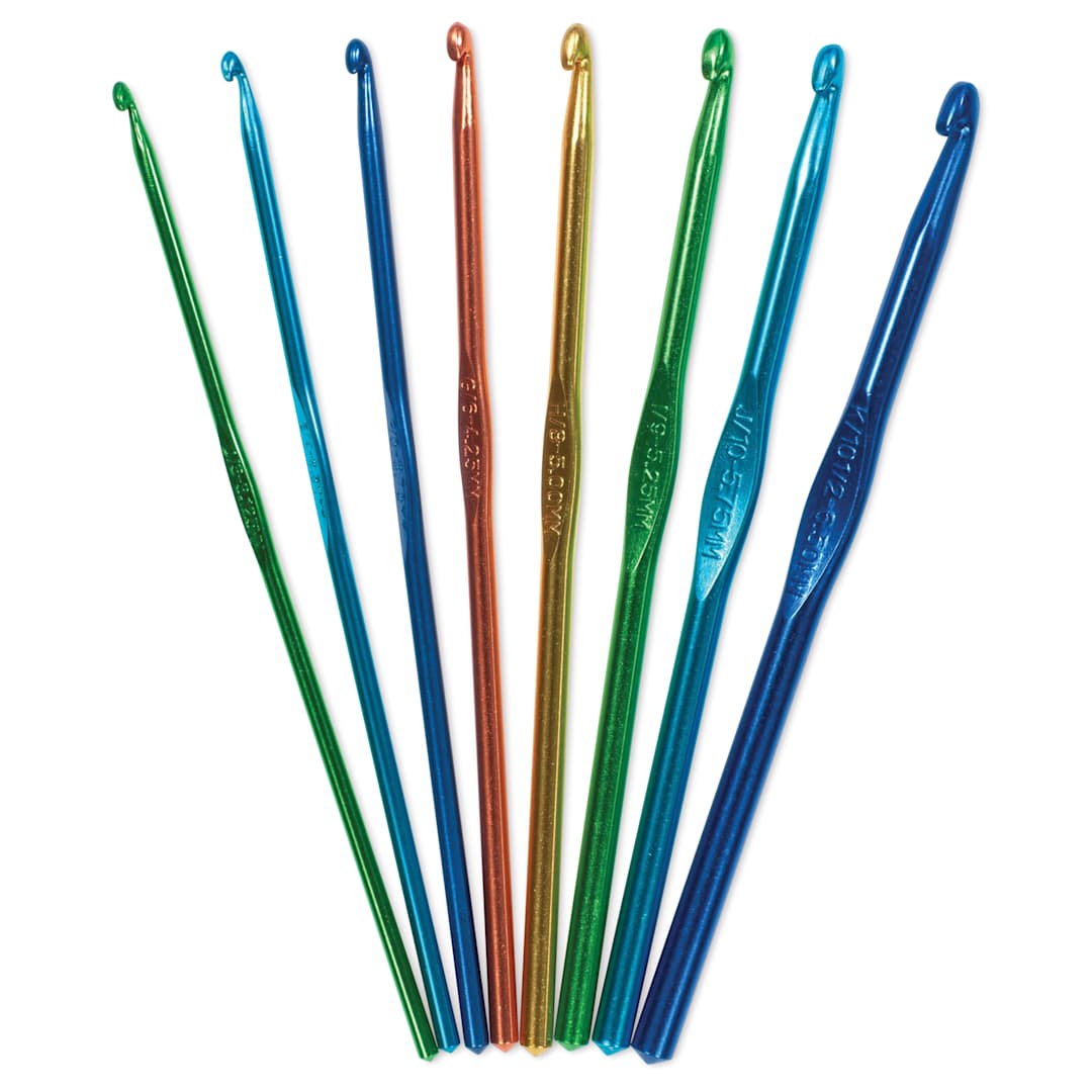 Open in modal - Boye Aluminum Crochet Hooks - Set of 8, US D-K