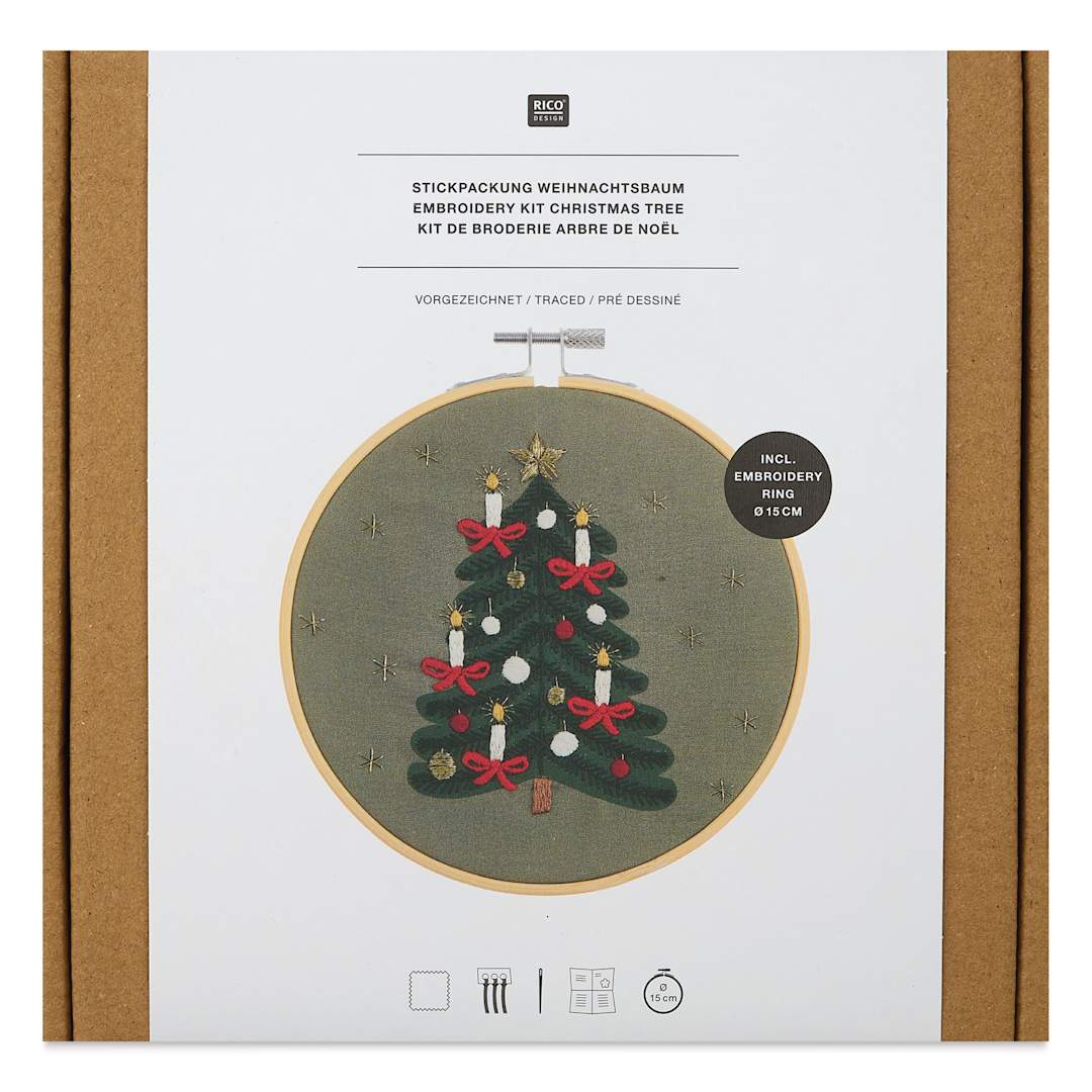 Open in modal - Rico Design Embroidery Kits - Christmas Tree front of packaging