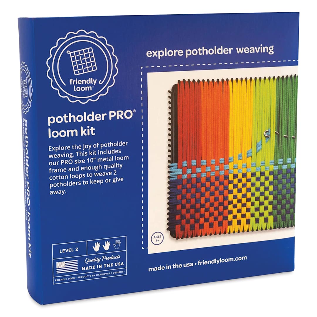 Open in modal - Friendly Loom Potholder Pro Loom Kit - 10" x 10", packaging
