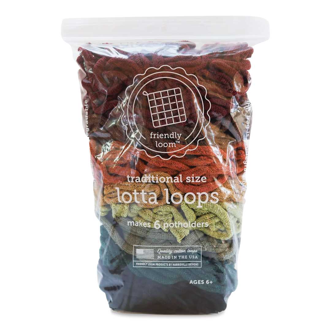 Open in modal - Friendly Loom Traditional Size Cotton Loops - Earth Tones, Lotta Loops