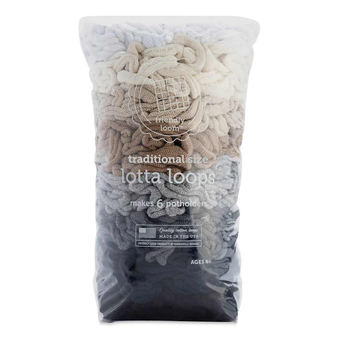 Open in modal - Friendly Loom Traditional Size Cotton Loops - Neutrals, Lotta Loops