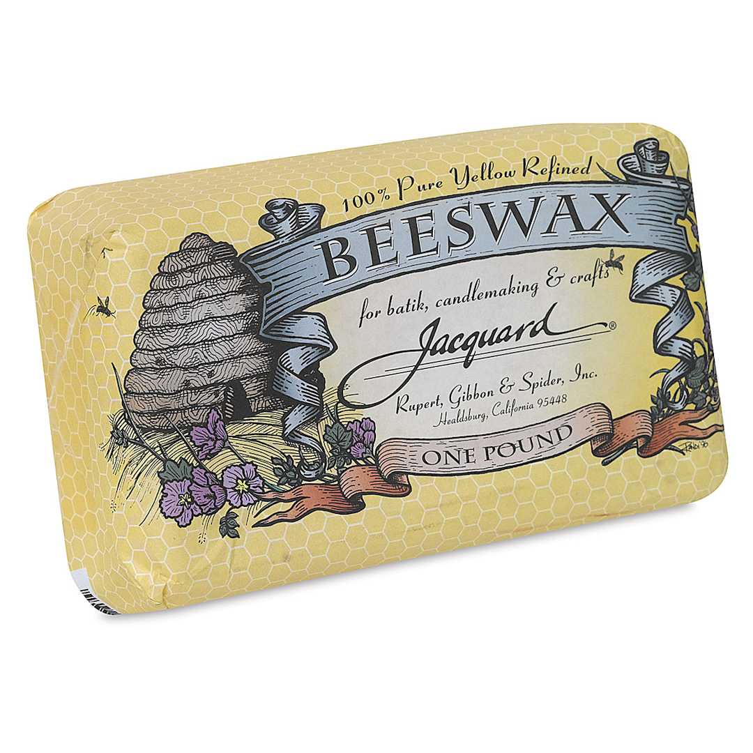 Open in modal - Jacquard Beeswax - 1lb Block of packaged Beeswax shown at slight angle