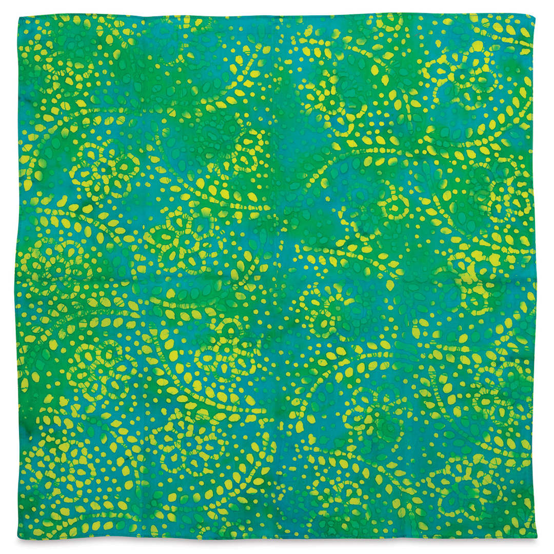 Open in modal - Carolina Batik Bandana - Yellow on Green background Bandana shown
