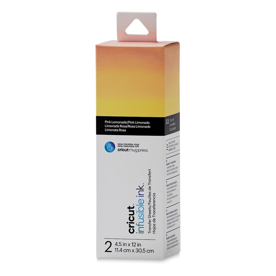 Open in modal - Cricut Infusible Ink Patterned Transfer Sheets - Pink Lemonade, 4-1/2" x 12", 2 Sheets (In packaging)