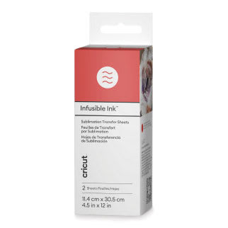 Open in modal - Cricut Infusible Ink Solid Transfer Sheets - Cherry Red, 4-1/2" x 12", 2 Sheets (In packaging)
