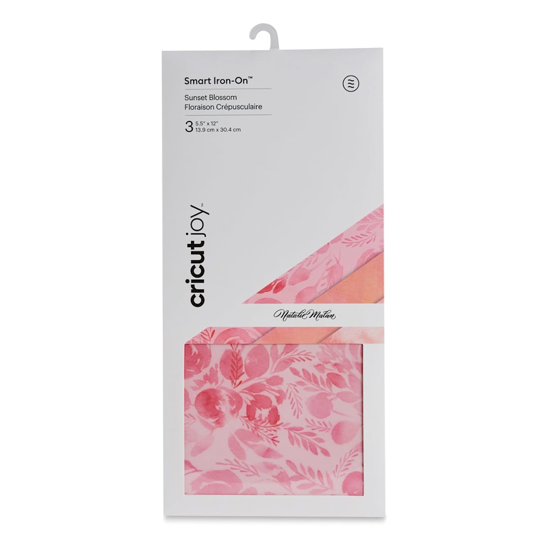 Open in modal - Cricut Joy Smart Iron-On Vinyl - Sunset Blossom Patterned Sampler, 5-1/2" x 12", 3 Sheets (In packaging)