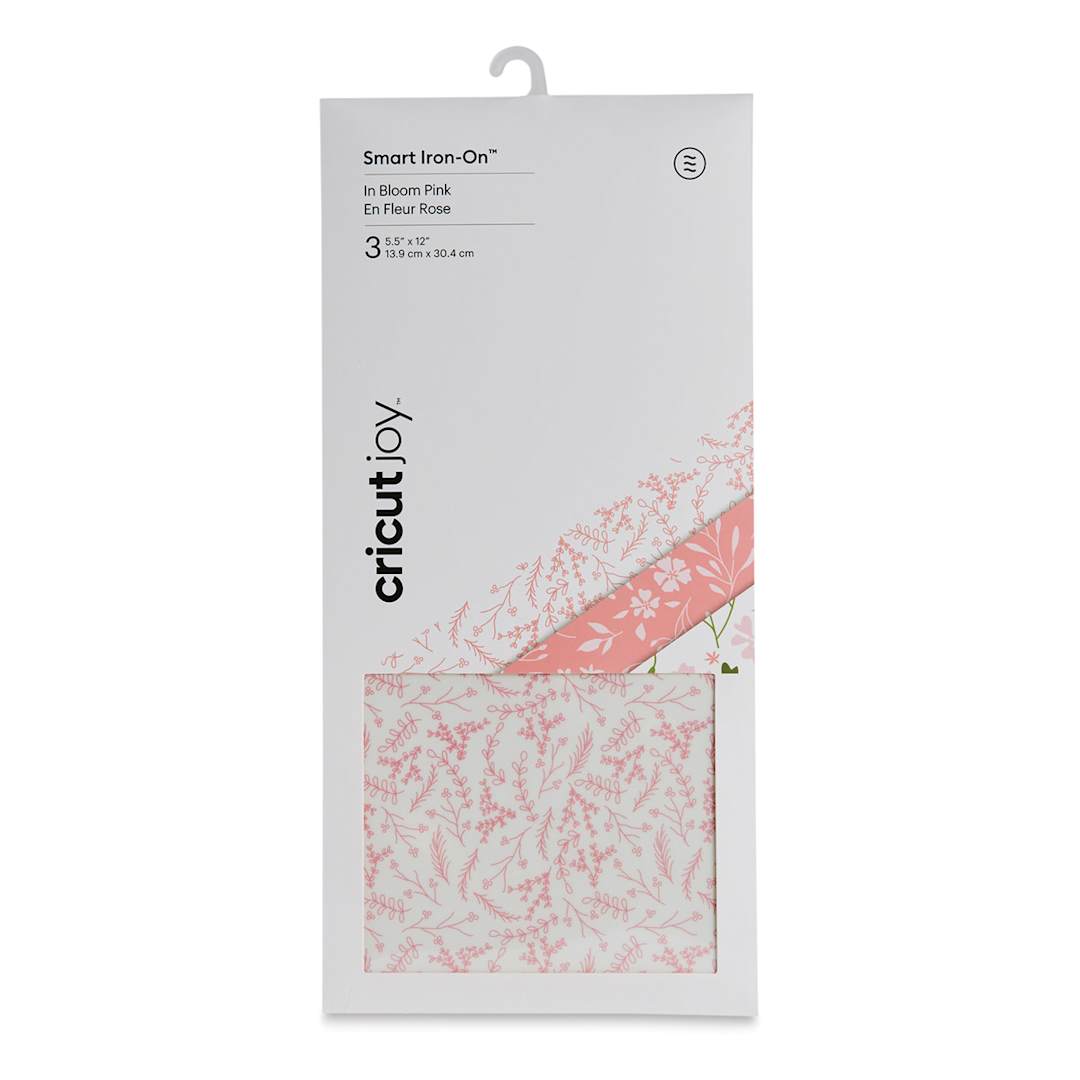 Open in modal - Cricut Joy Smart Iron-On - In Bloom Pink Patterned Sampler, 5-1/2" x 12", 3 Sheets (In packaging)