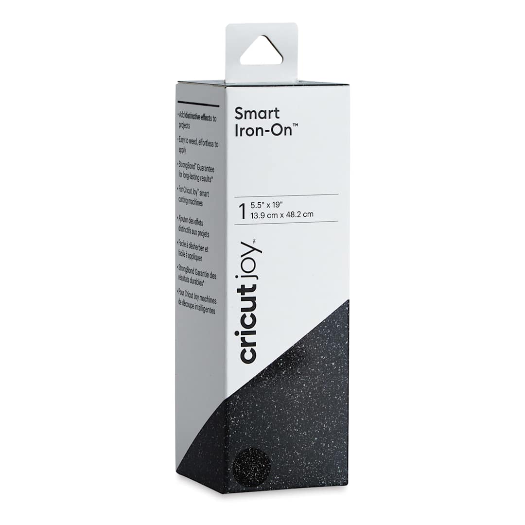 Open in modal - Cricut Joy Smart Iron-On - Glitter Black, 5-1/2" x 19", Roll (In packaging)