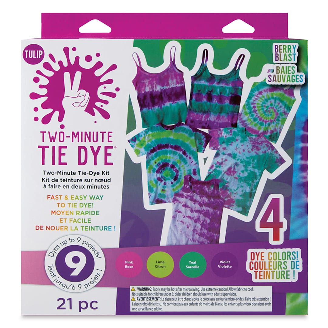 Open in modal - Tulip Two-Minute Tie-Dye Kit - Berry Blast (Front of packaging)