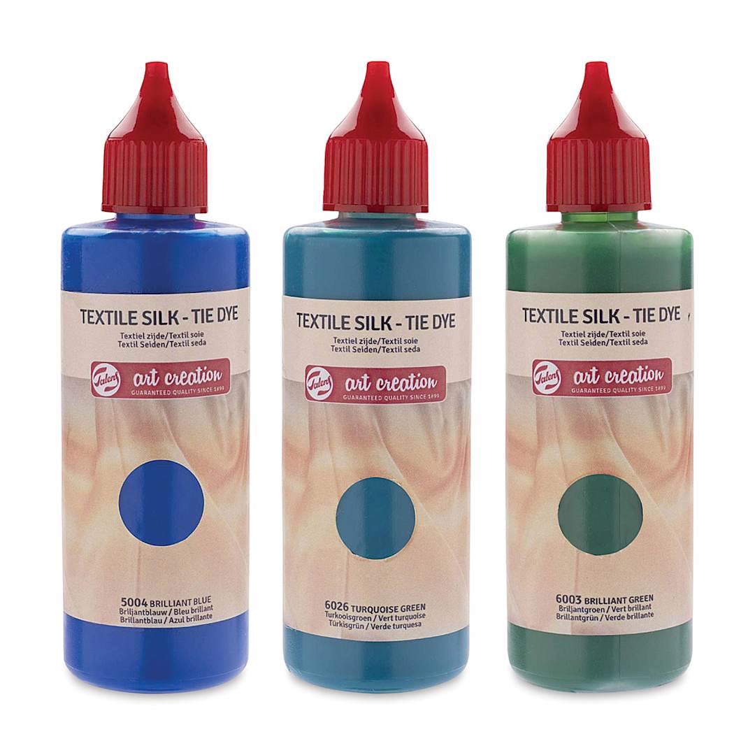 Open in modal - Talens Art Creation Tie Dye with Textile Silk Set - Set of 3, Cool Colors, Bottles