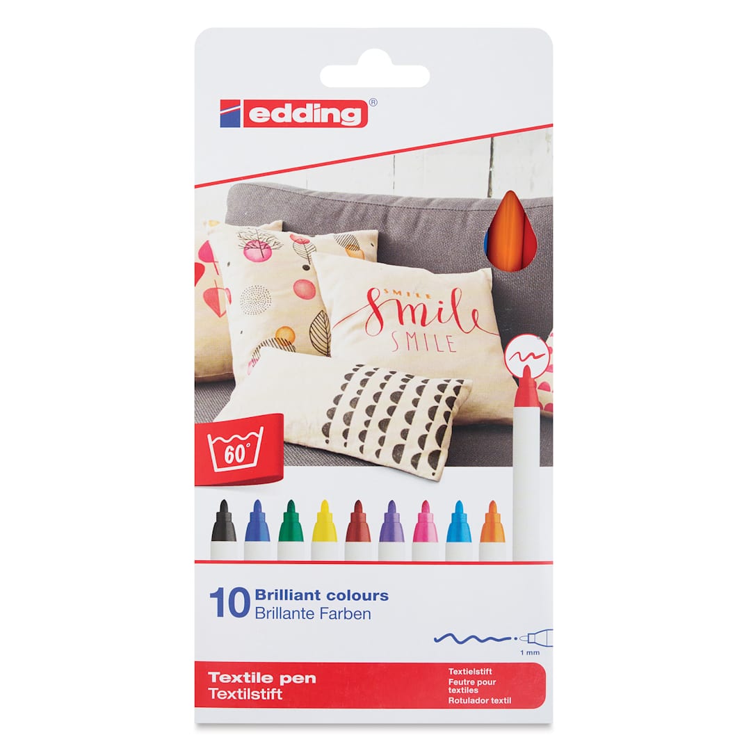Open in modal - Edding 4600 Textile Pens - Basic Set, front of the packaging