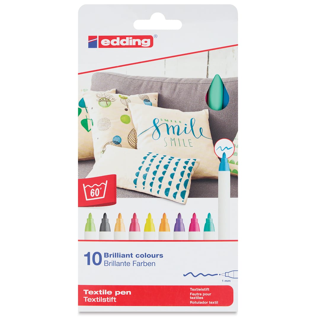 Open in modal - Edding 4600 Textile Pens - Fun Set, front of the packaging