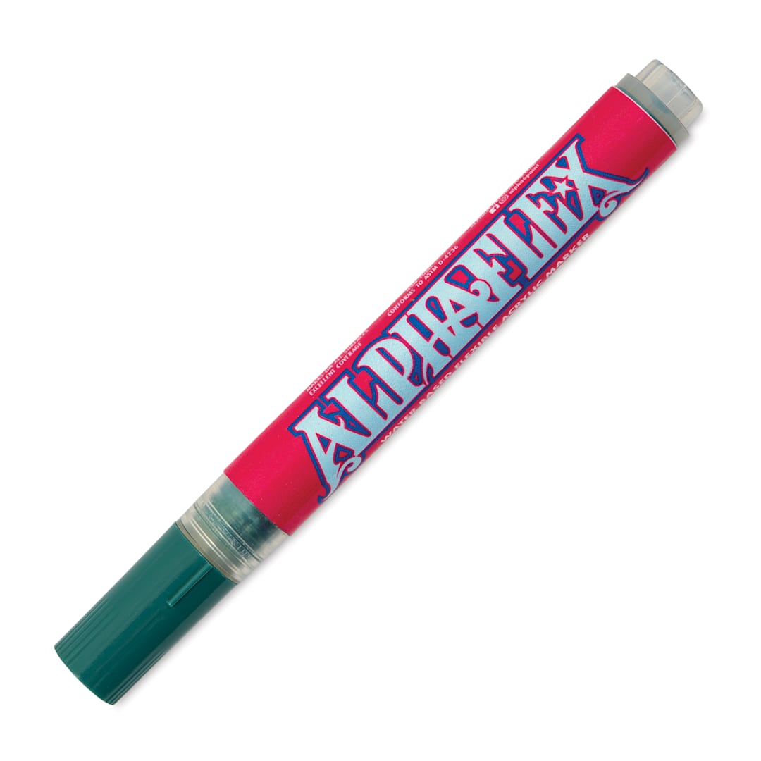 Open in modal - Alpha6 AlphaFlex Textile and Leather Paint Marker - Dark Green, 4 mm