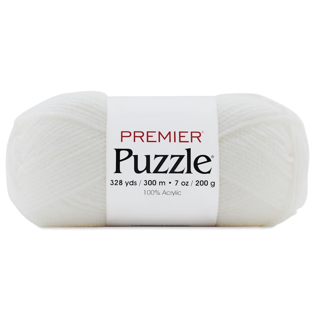 Open in modal - Premier Yarn Puzzle Solids Yarn - White, 328 yds