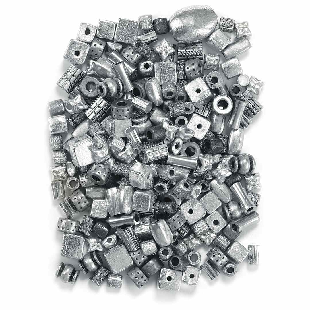 Open in modal - Silver Metallic Bead Mix