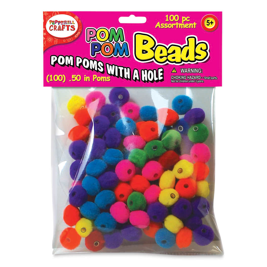 Open in modal - Pom Pom Beads - 1/2", 100 Piece Assortment
