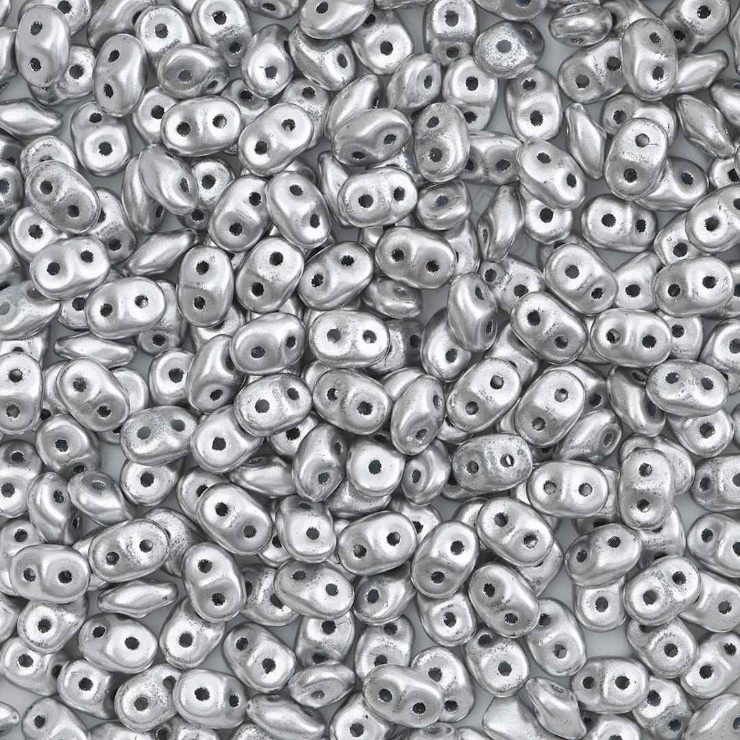 Open in modal - John Bead Czech Glass SuperDuo Two-Hole Beads - Dural, Metallic Matte, 22 g vial