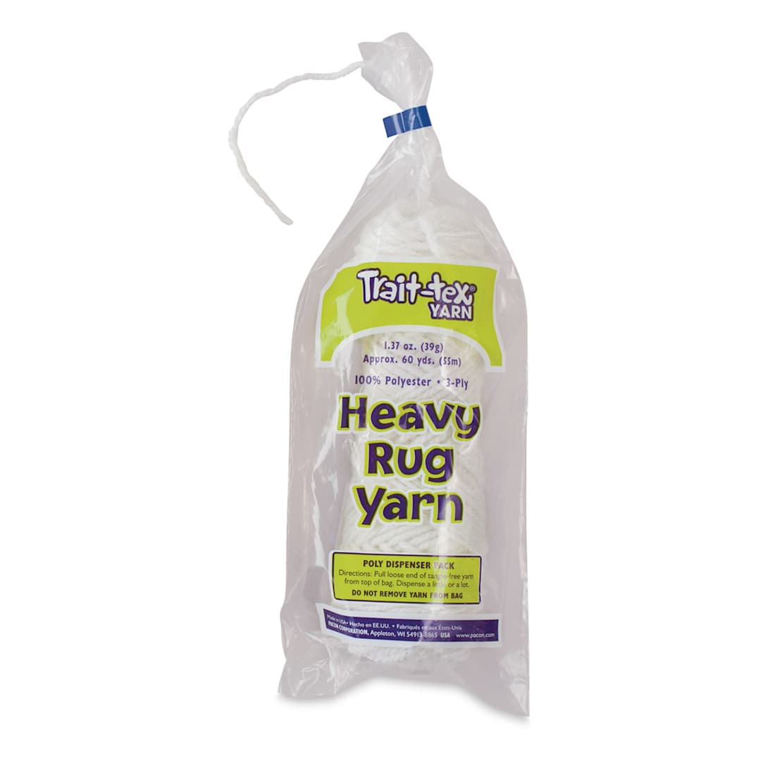 Open in modal - Trait-Tex Heavy Polyester Rug Yarn - 1.37 oz, 3-Ply, 60 yd, White