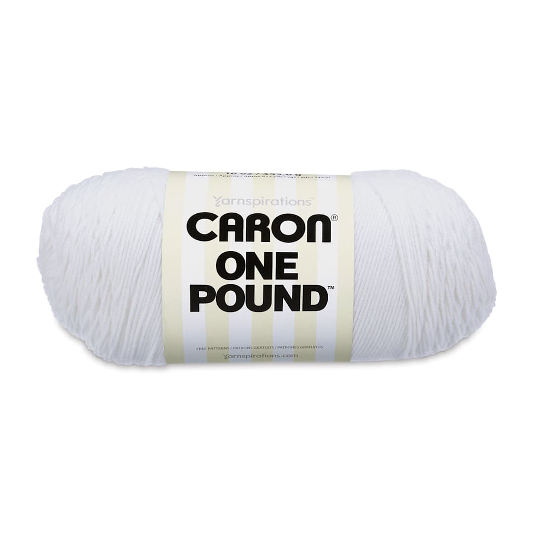 Open in modal - Caron One Pound Acrylic Yarn - 1 lb, 4-Ply, White