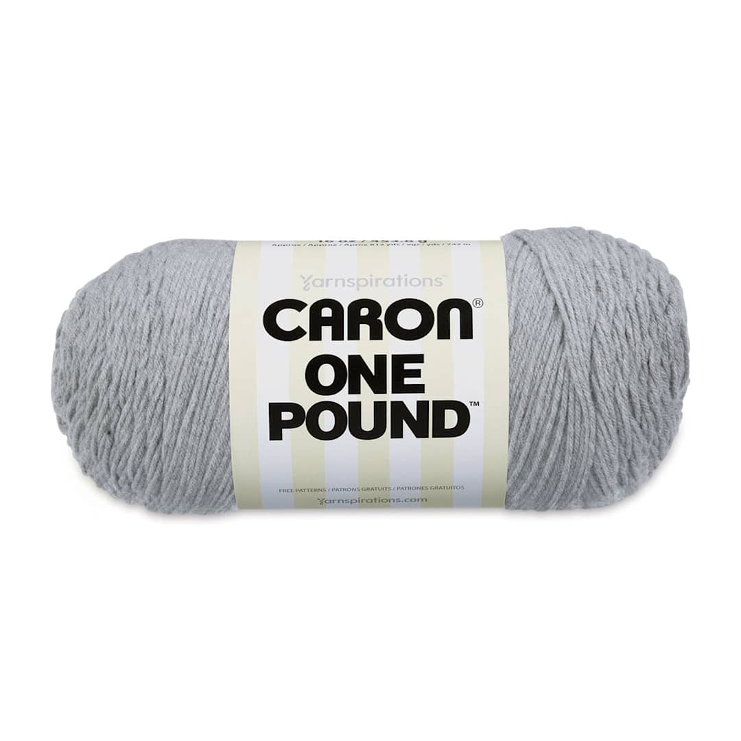 Open in modal - Caron One Pound Acrylic Yarn - 1 lb, 4-Ply, Soft Grey Mix