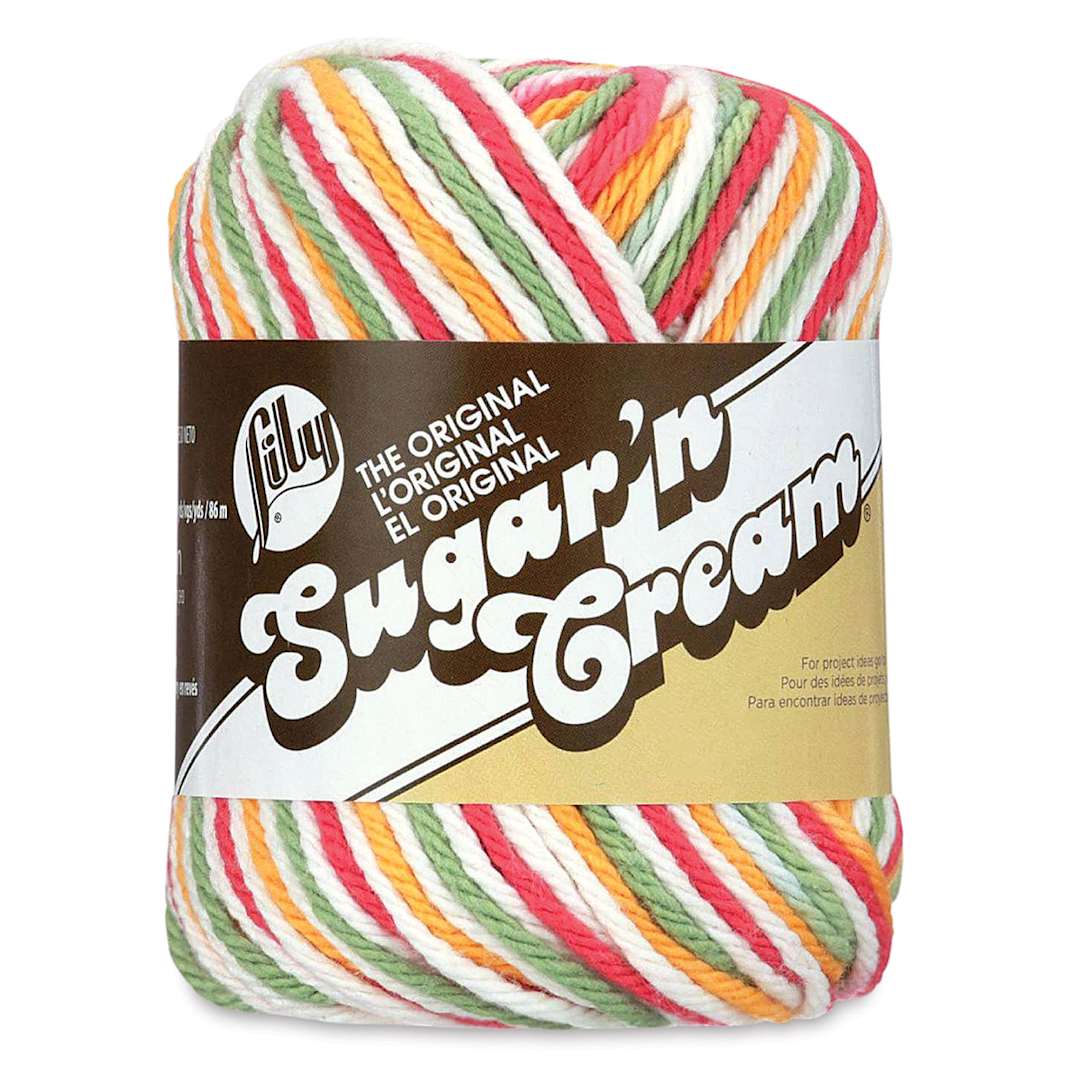 Open in modal - Lily Sugar N' Cream Yarn - 2 oz, 4-Ply, Mango Madness Ombre