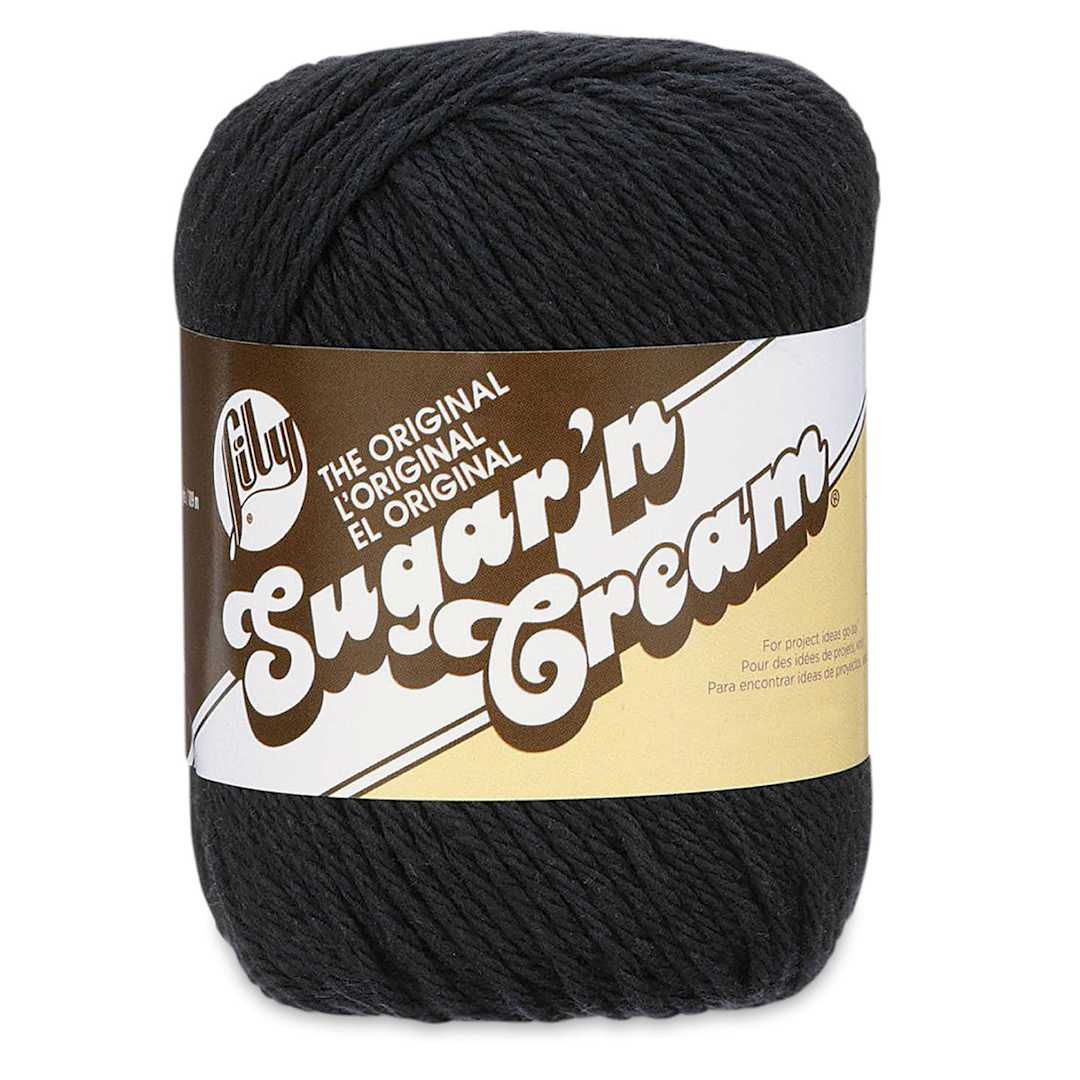Open in modal - Lily Sugar N' Cream Yarn - 2.5 oz, 4-Ply, Black