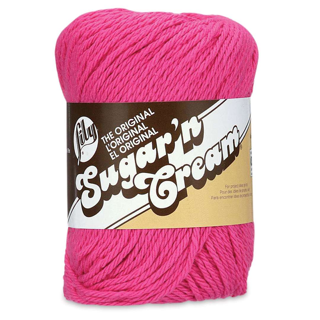 Open in modal - Lily Sugar N' Cream Yarn - 2.5 oz, 4-Ply, Hot Pink