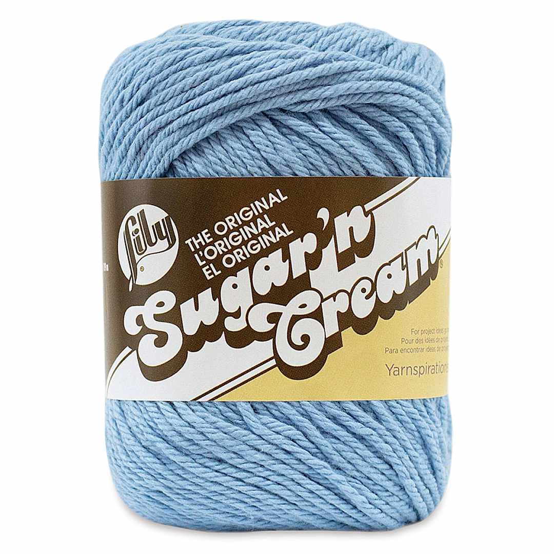 Open in modal - Lily Sugar N' Cream Yarn - 2.5 oz, 4-Ply, Light Blue