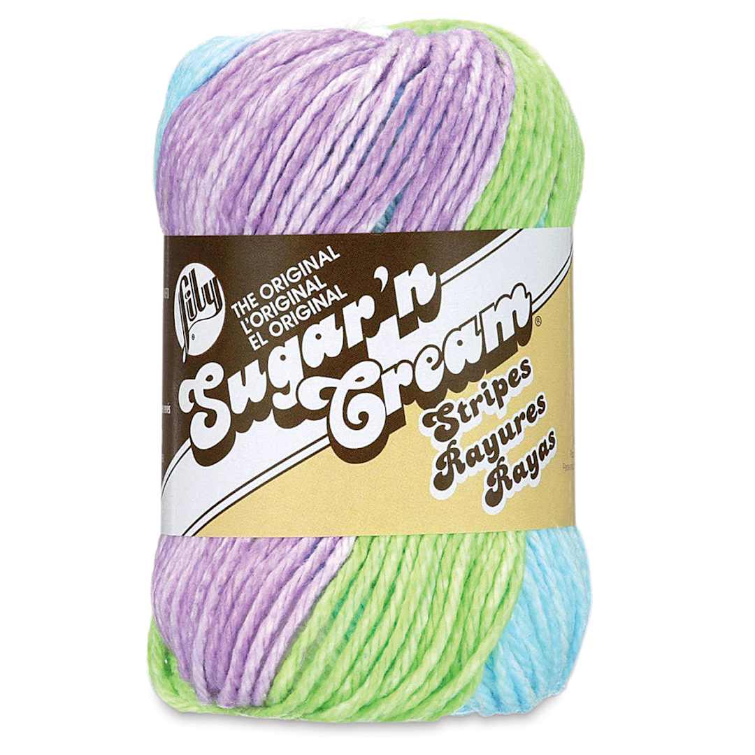 Open in modal - Lily Sugar N' Cream Yarn - 2 oz, 4-Ply, Violet Stripe