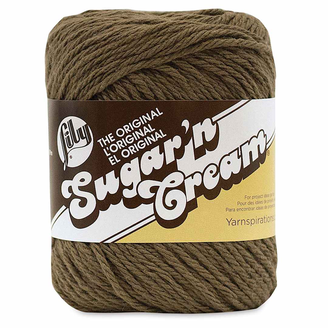 Open in modal - Lily Sugar N' Cream Yarn - 2.5 oz, 4-Ply, Warm Brown