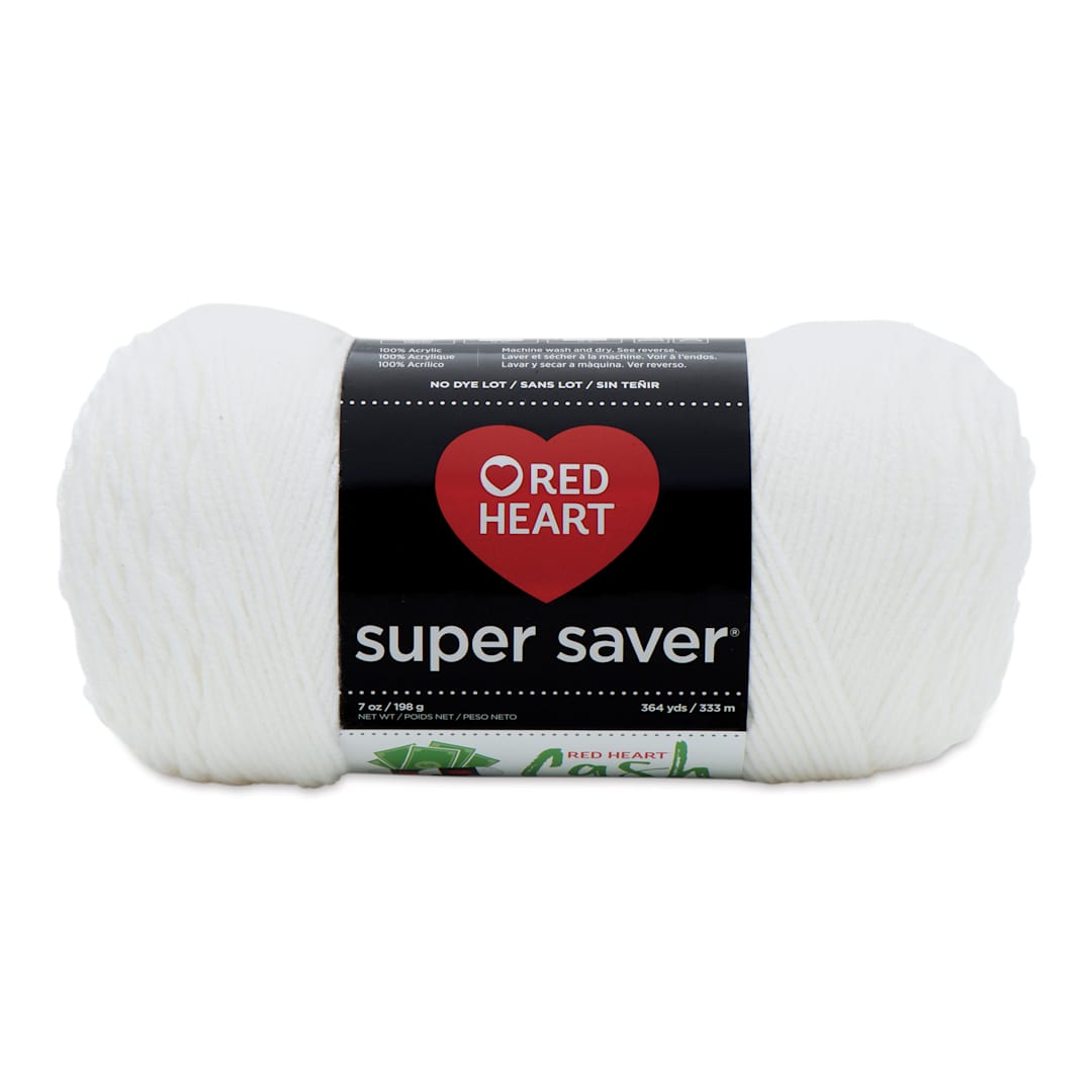 Open in modal - Red Heart Super Saver Yarn - White, 364 yds
