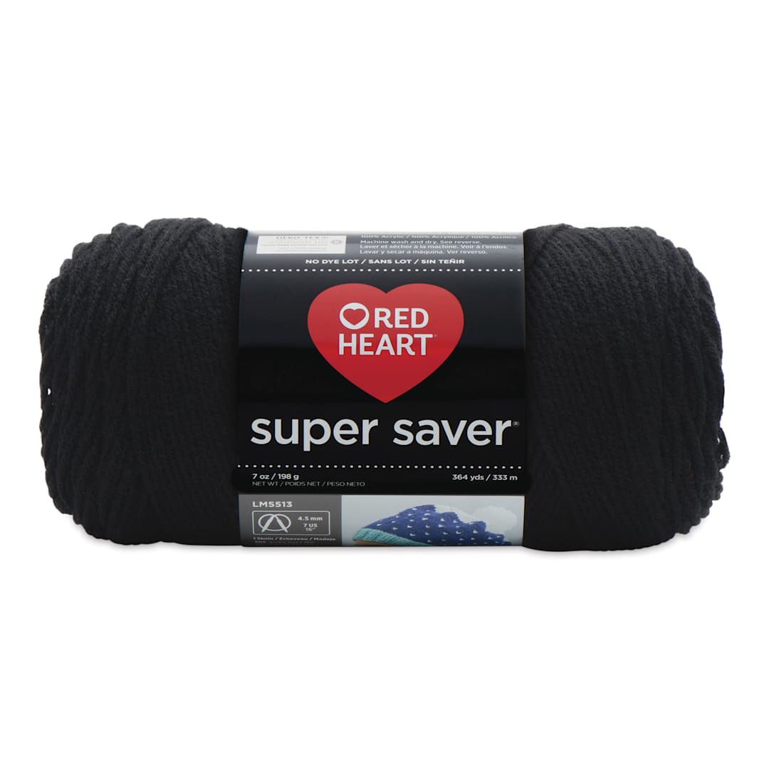 Open in modal - Red Heart Super Saver Yarn - Black, 364 yds
